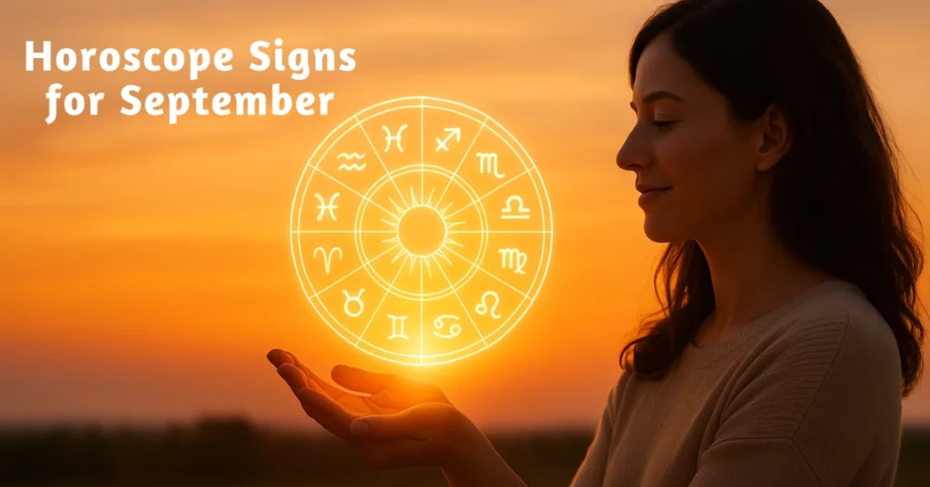 Horoscope signs for September with zodiac insights and astrological guidance for the month