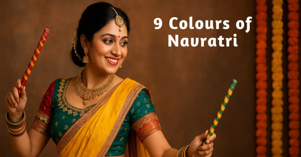 9 colours of Navratri with their significance, tradition, and spiritual meaning for each day of the festival