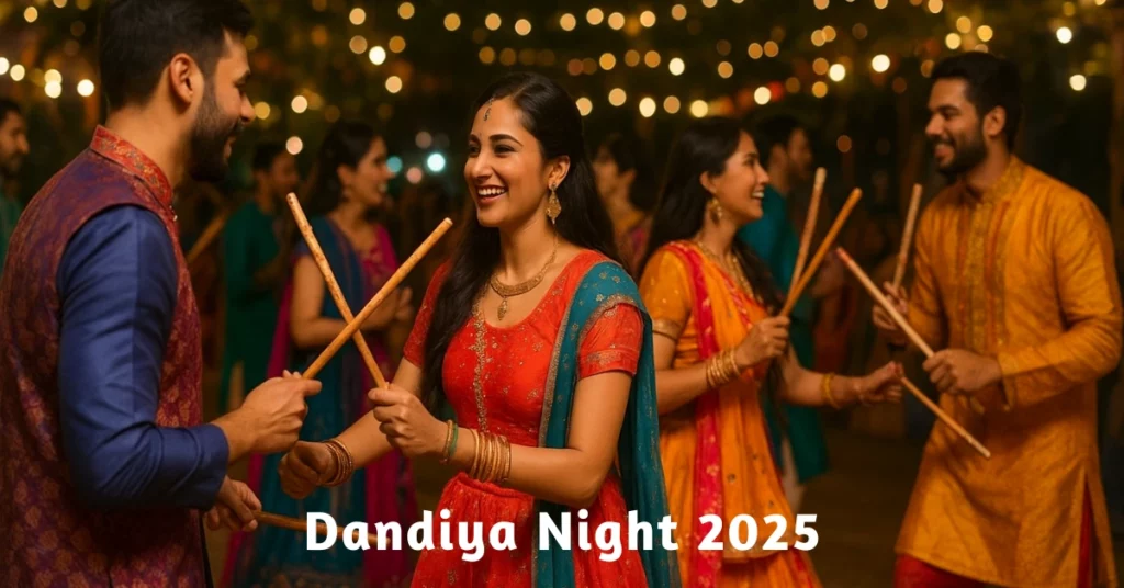Dandiya Night 2025 celebration with vibrant dance, culture, and festive spirit of Navratri
