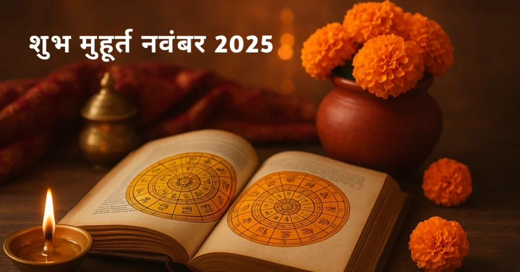 शुभ मुहूर्त नवंबर 2025 की तिथियां और समय जानें, सफलता और समृद्धि के लिए महत्वपूर्ण ज्योतिषीय जानकारी।