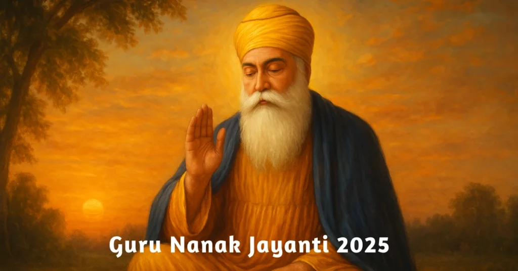 Devotees celebrating Guru Nanak Jayanti 2025 with prayers, Kirtans, and community service