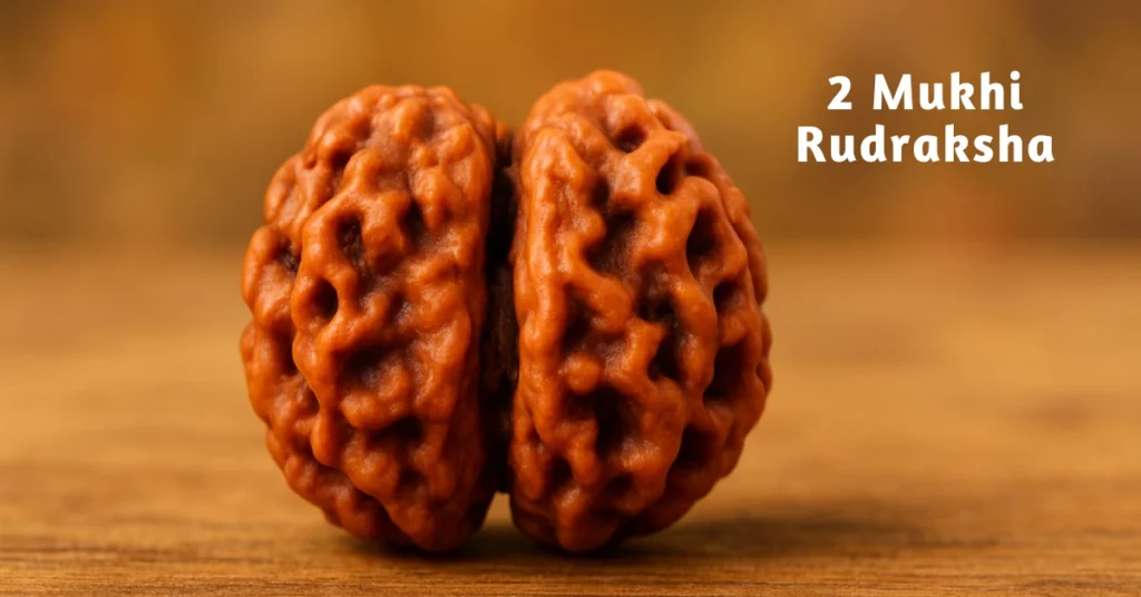 2 Mukhi Rudraksha meaning, benefits, and spiritual significance for peace, harmony, and positive energy