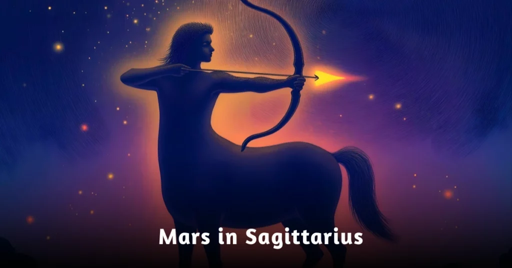 Astrological illustration of Mars in Sagittarius explaining the powerful energy of the 2025 transit