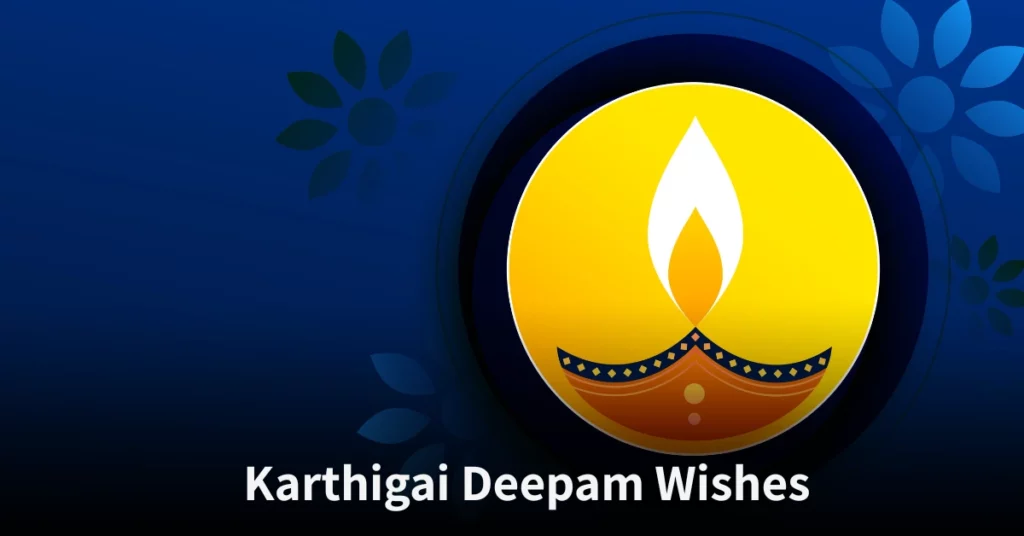 Karthigai Deepam wishes image with festive lamps, blessings and messages for Karthigai Deepam Wishes 2025 blog