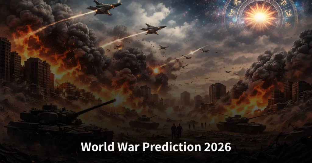 World War Prediction 2026 with astrology signs 2026 showing global conflict and cosmic insights
